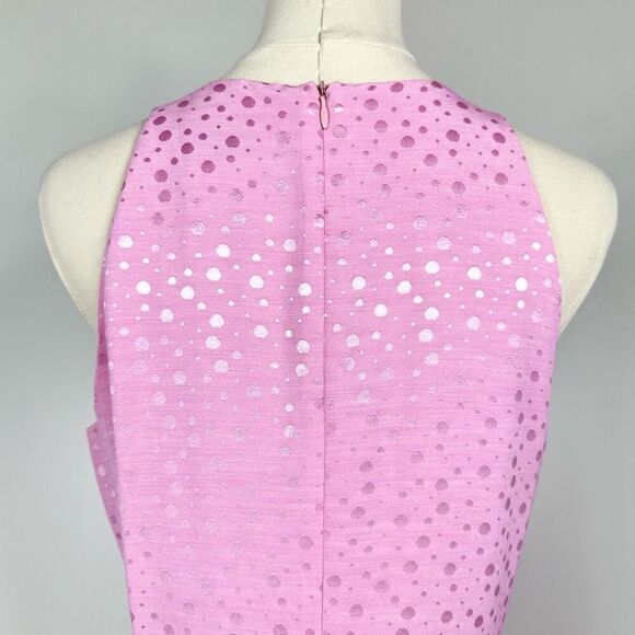 90s Versus Giani Versace Polka Dot Jacquard Pink Shift Dress IT44/US8 Preppy Mod - Picture 5 of 10